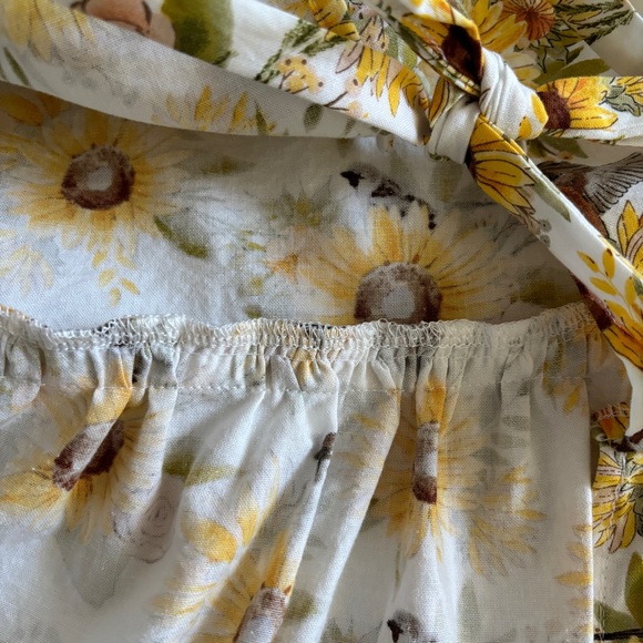 Ganni Inspired Puff Sleeve Tie Front Floral Blouse XS - Picture 8 of 9